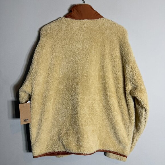 NWT Vans Vista Mock Neck Full Zip Mojave Desert Jacket Women's Medium Tan Teddy - Picture 11 of 15